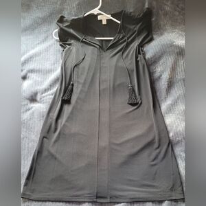 Michael Kors Black Dress with Tassel Ties and Ruffle Sleeves Size Med